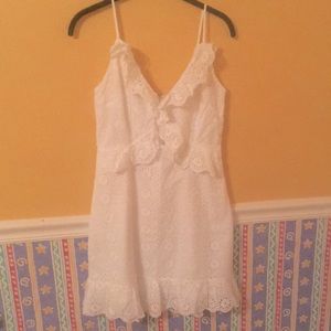 White eyelet mini camisole sundress M NWT